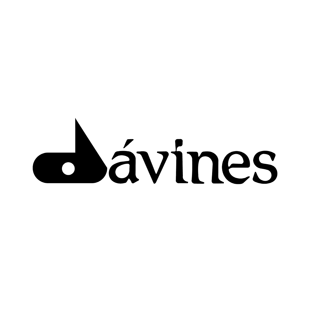 Davines logo with stylized black text and geometric design.